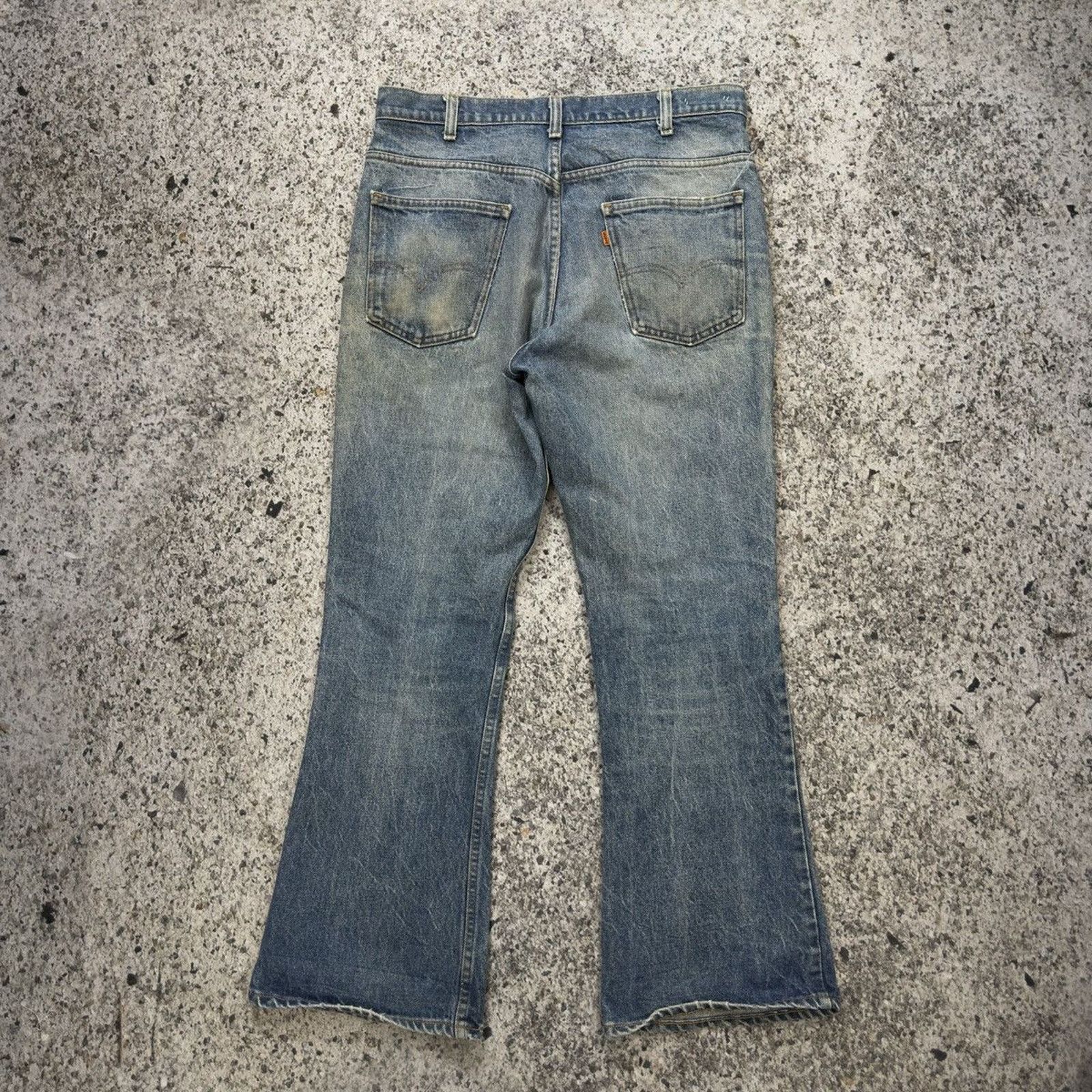 Levi's Vintage 70s Levi's 646 Orange Tab Flare Bellbottom Jeans Size US 34 / EU 50 - 2 Thumbnail