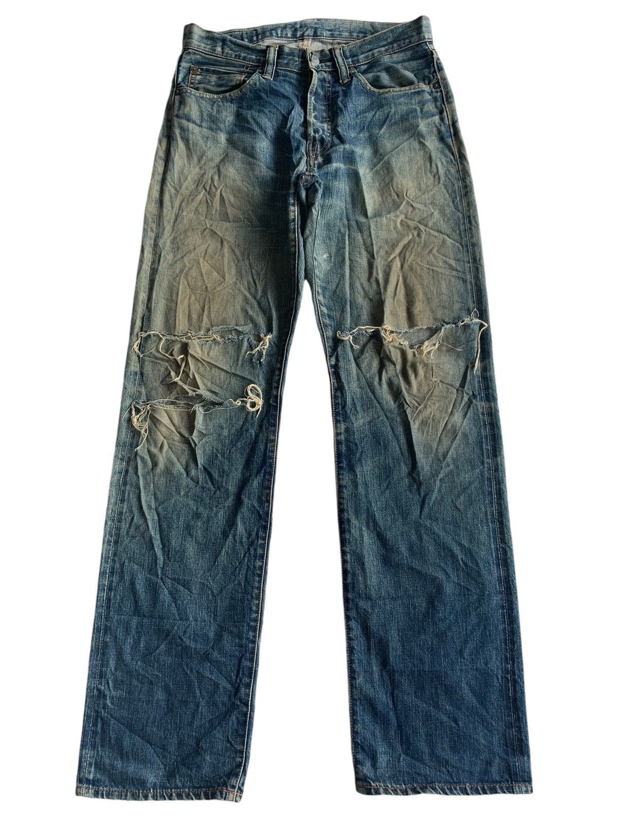 Japanese Brand × Jean Vintage Acoustic Japanese Rare Selvedge Distressed Denim Size US 31 - 1 Thumbnail