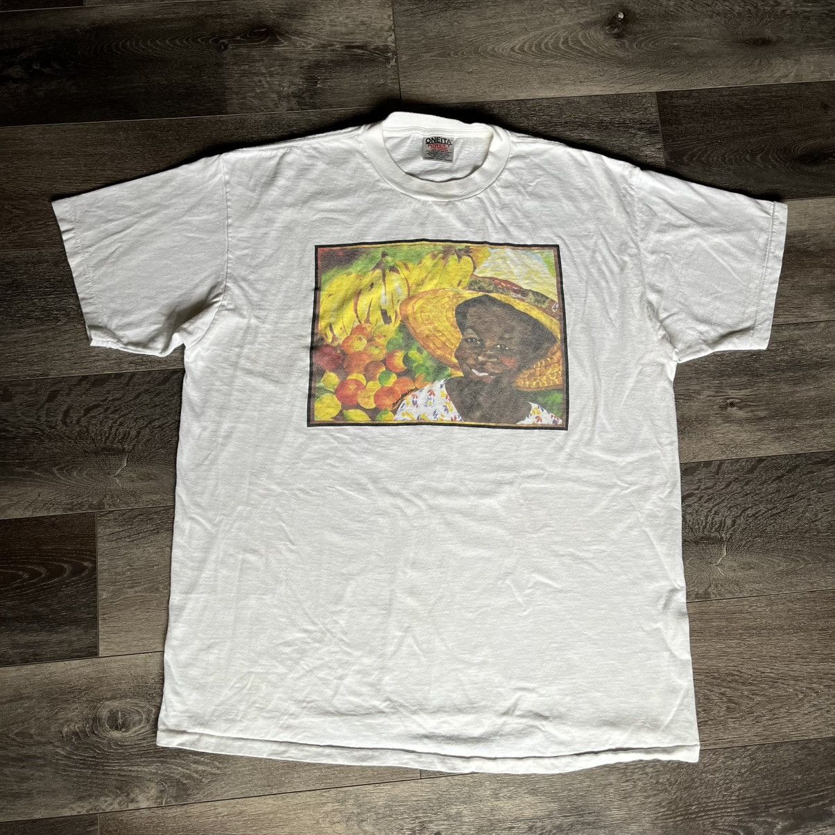 Vintage Vintage 1990s African American Farmer Painting Logo T Shirt Size US XL / EU 56 / 4 - 1 Thumbnail