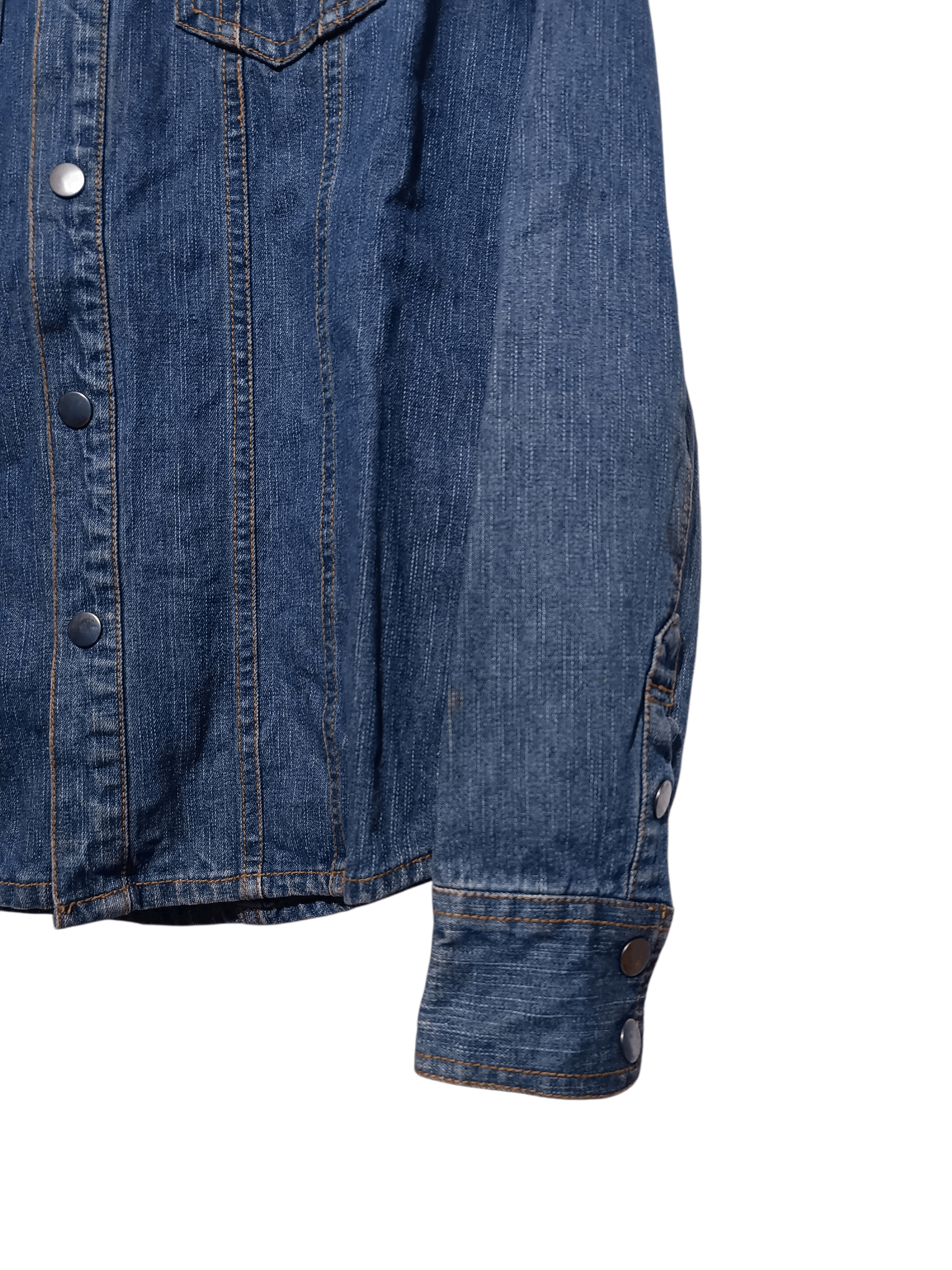 Japanese Brand Vintage Xfrm Archive Script Embroidered Denim Trucker Size US M / EU 48-50 / 2 - 2 Thumbnail