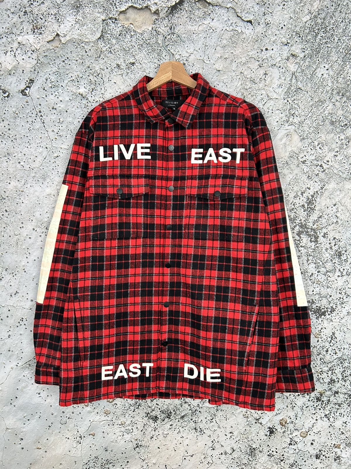 Vintage Vintage Religion Tartan Flannel Shirt Avant Garde Punk Skate Size US XL / EU 56 / 4 - 2 Thumbnail
