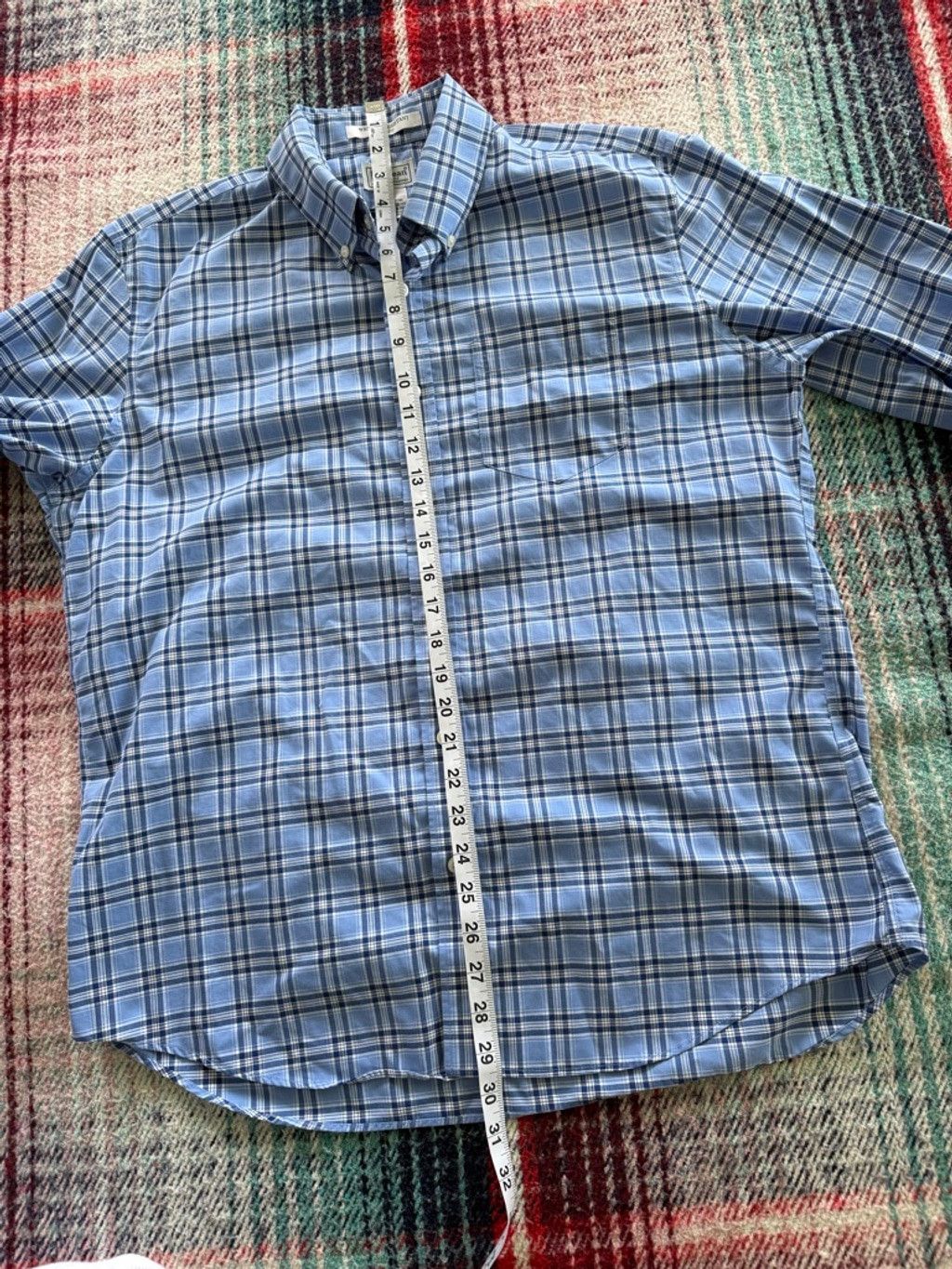 L.L. Bean Vintage L.L.Bean Blue Plaid Slim Fit Casual Shirt L Size US L / EU 52-54 / 3 - 6 Thumbnail