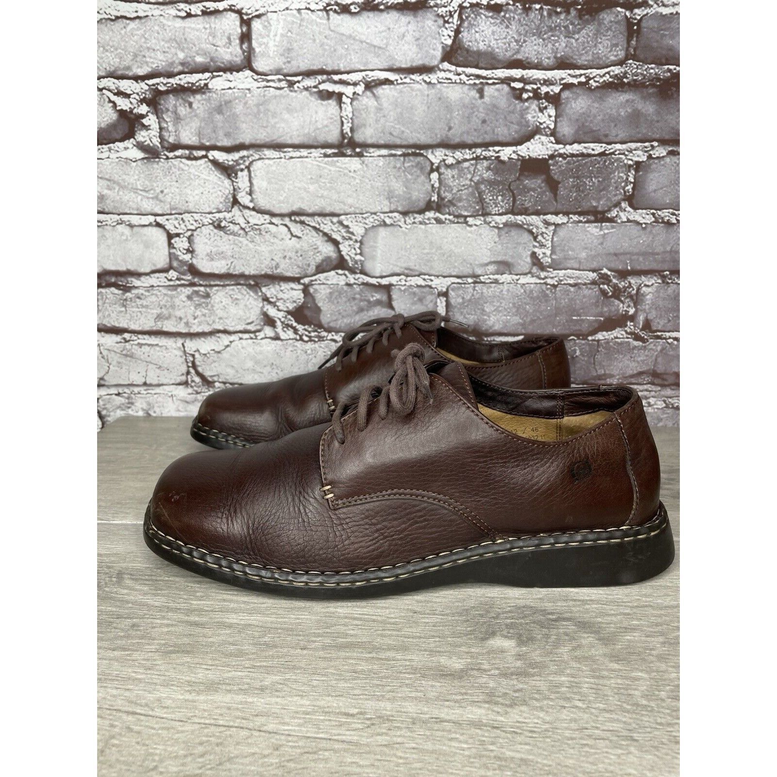 Born Born Handcrafted Brown Leather Oxfords Lace Up Casual Shoes Size US 12 / EU 45 - 17 Thumbnail