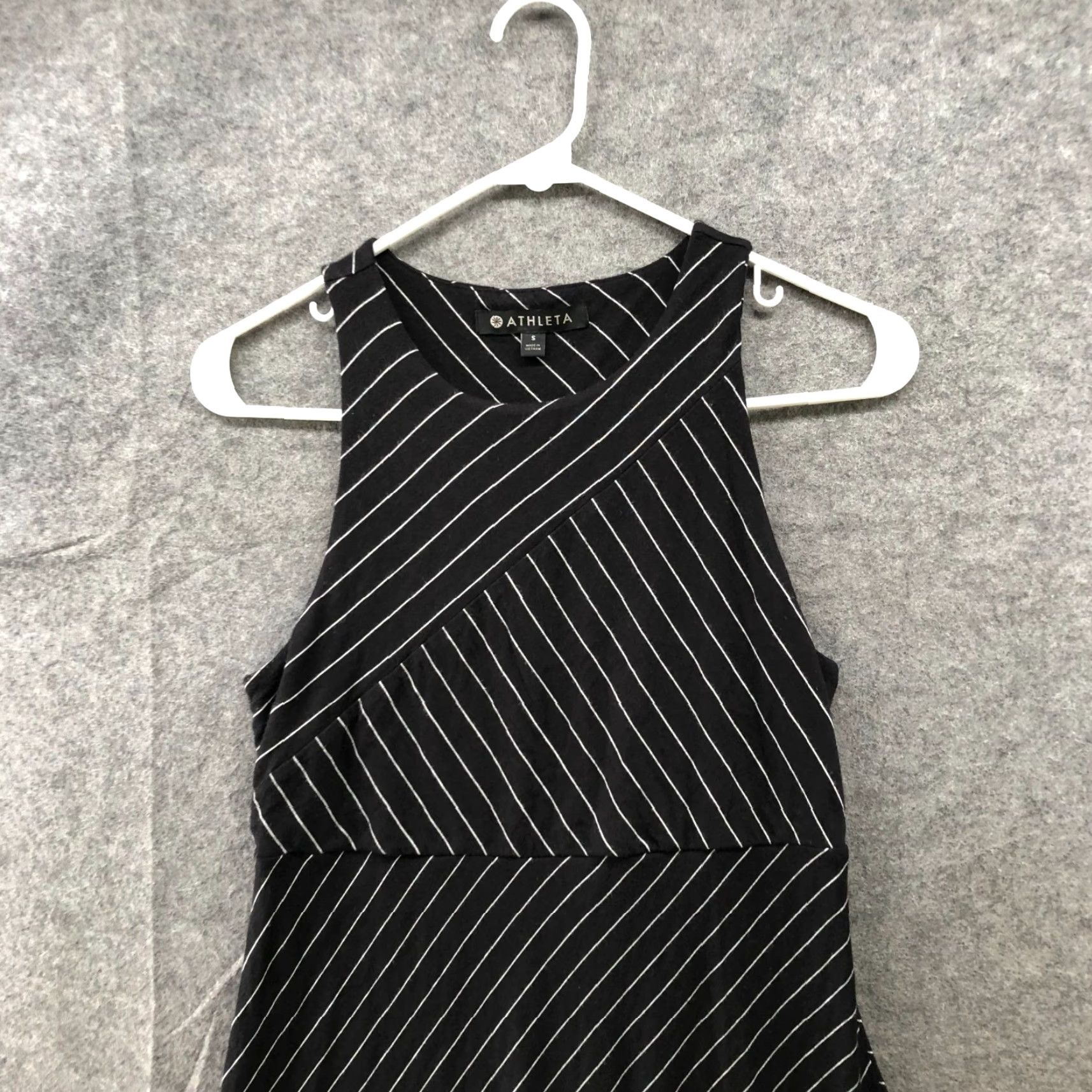 Athleta VINTAGE Athleta Women's Dress Sleeveless A-Line Knee Length Stripe Casual Summer S Black White Size S / US 4 / IT 40 - 3 Thumbnail