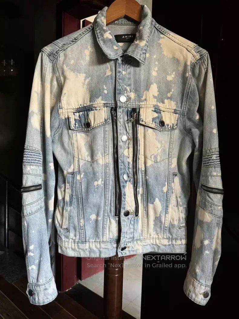 Amiri Amiri Dyed ink splashed destroyed denim jacket Size US S / EU 44-46 / 1 - 1 Thumbnail