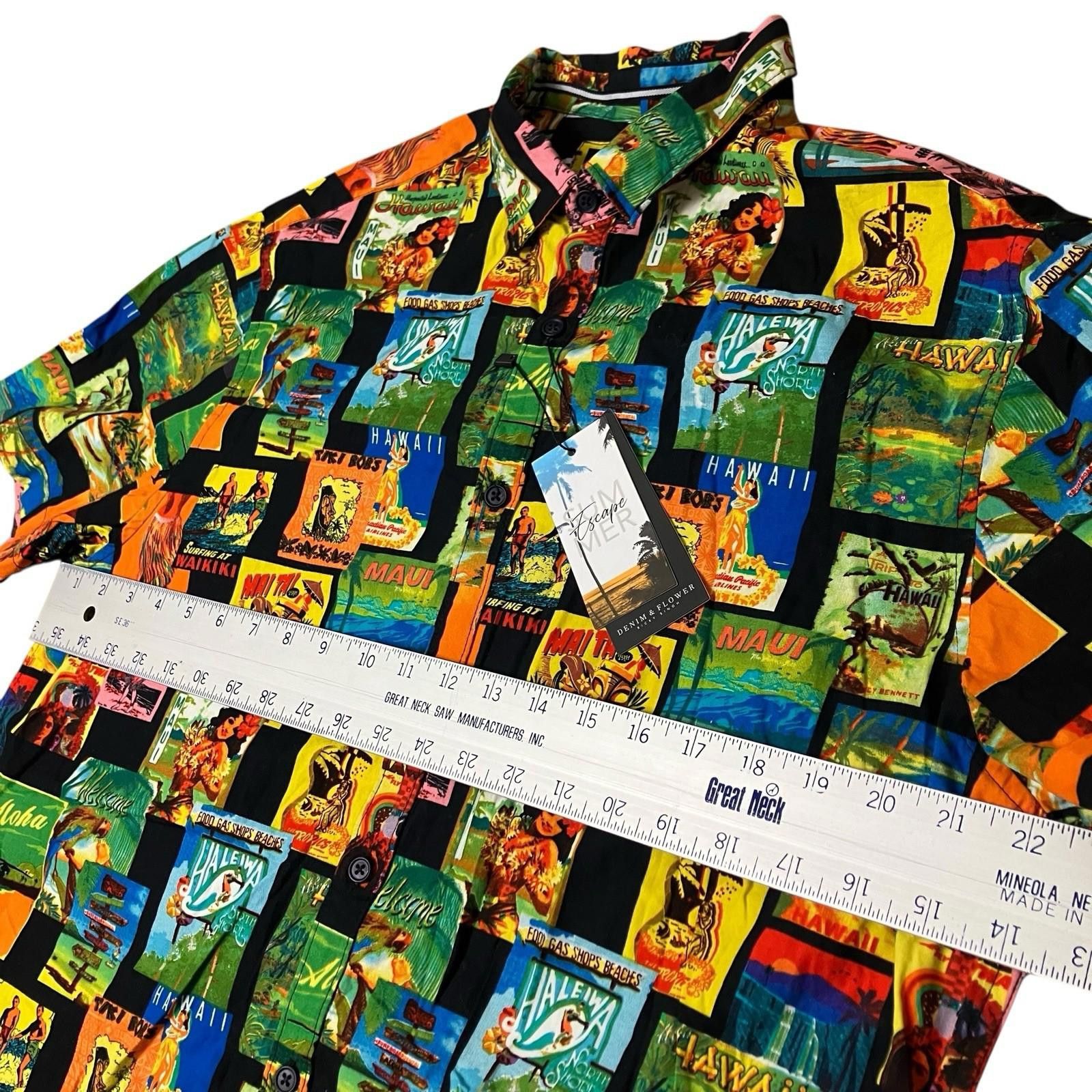 Denim & Flower Denim Flower Shirt XL Hawaii Button Up Tropical Luau Surf Size US XL / EU 56 / 4 - 6 Thumbnail