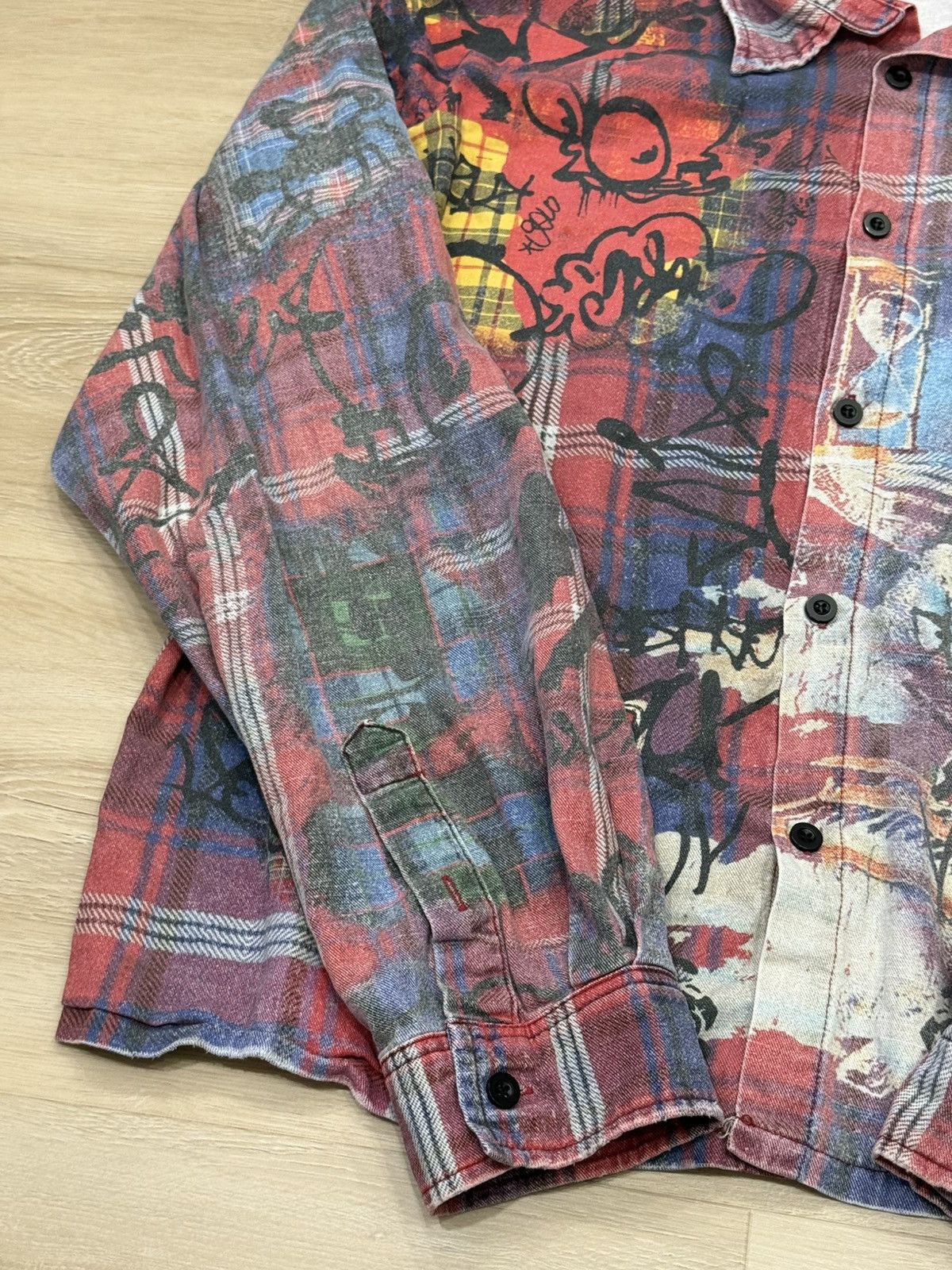 Vale Vale Graffiti Flannel Shirt Size US XL / EU 56 / 4 - 2 Thumbnail