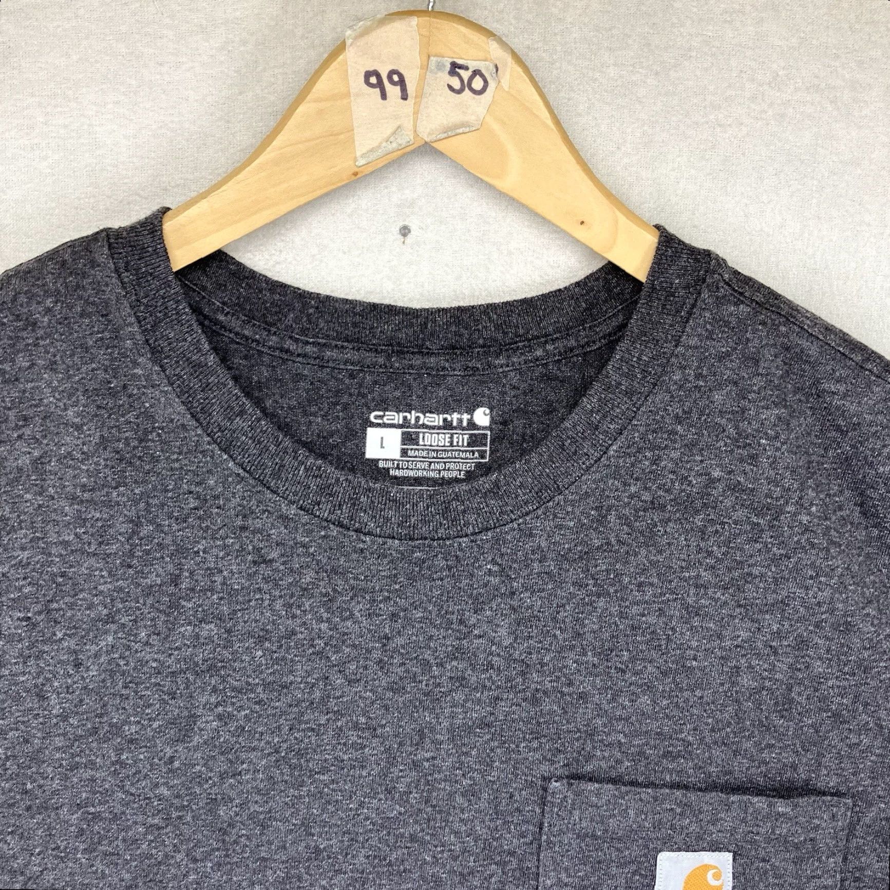 Carhartt Carhartt Mens T-Shirt Charcoal Gray Large Short Sleeve Crew Neck Pocket Size US L / EU 52-54 / 3 - 5 Thumbnail