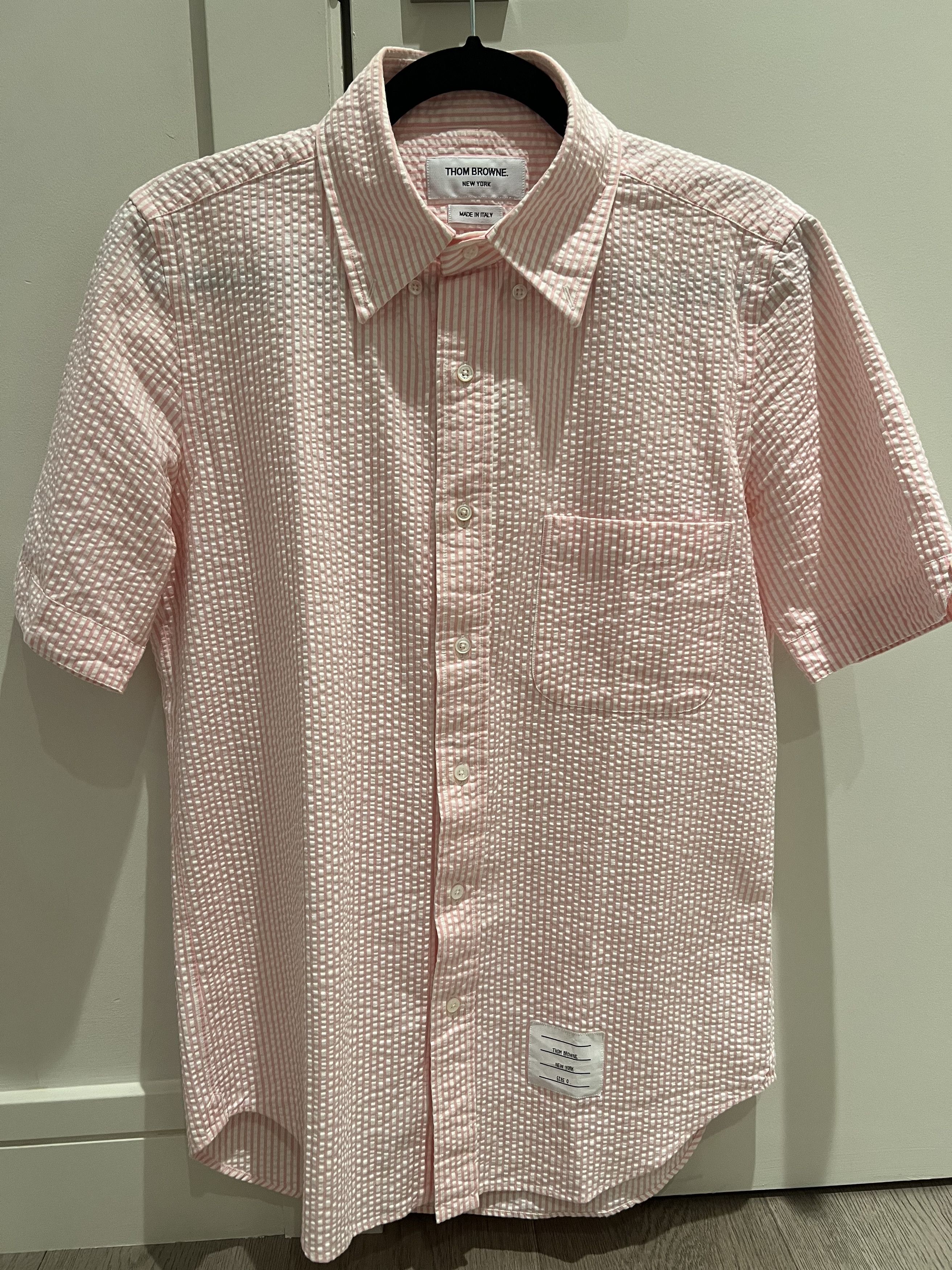Thom Browne Striped Short-Sleeved Seersucker Shirt Size US XS / EU 42 / 0 - 1 Thumbnail