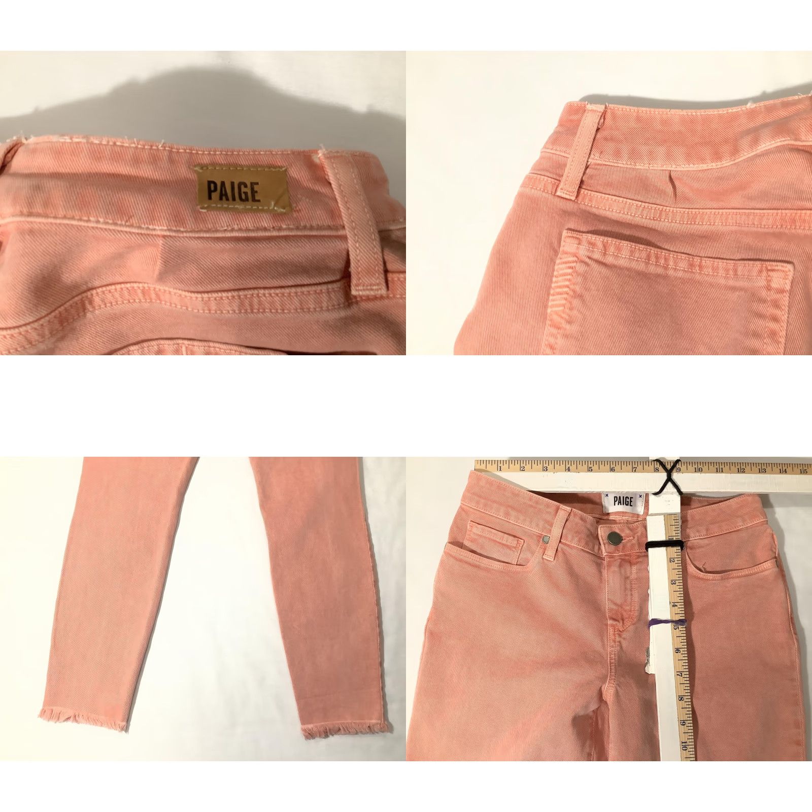 Paige Paige Verdugo Ankle Jeans Womens Pink Frayed Hem Skinny Stretch Denim Pants Size 27" / US 4 / IT 40 - 8 Thumbnail