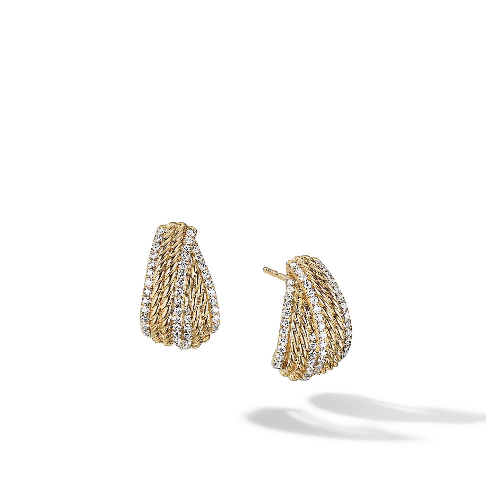 David Yurman o1w1db10325 Earrings in 18K Gold with Diamonds & 18.4mm Size ONE SIZE - 1 Thumbnail