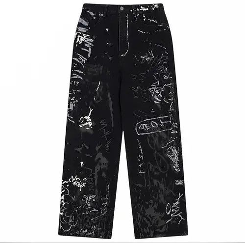 Jean Lefty Graffiti denim pants jeans Size US 33 - 1 Thumbnail