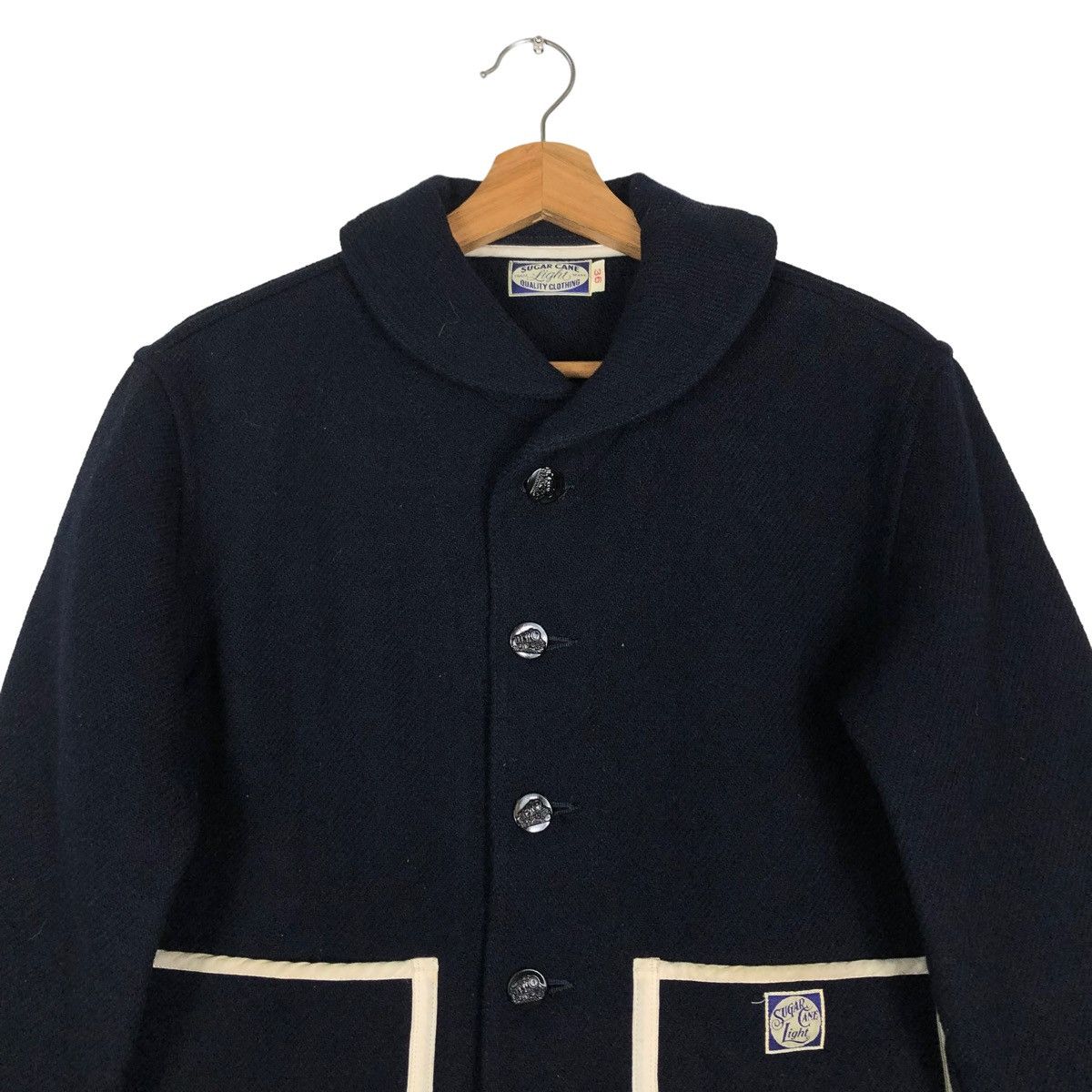Sugar Cane 🔥VINTAGE CROPPED WOOL JACKET SUGAR CANE SC11635 Size XS / US 0-2 / IT 36-38 - 2 Thumbnail