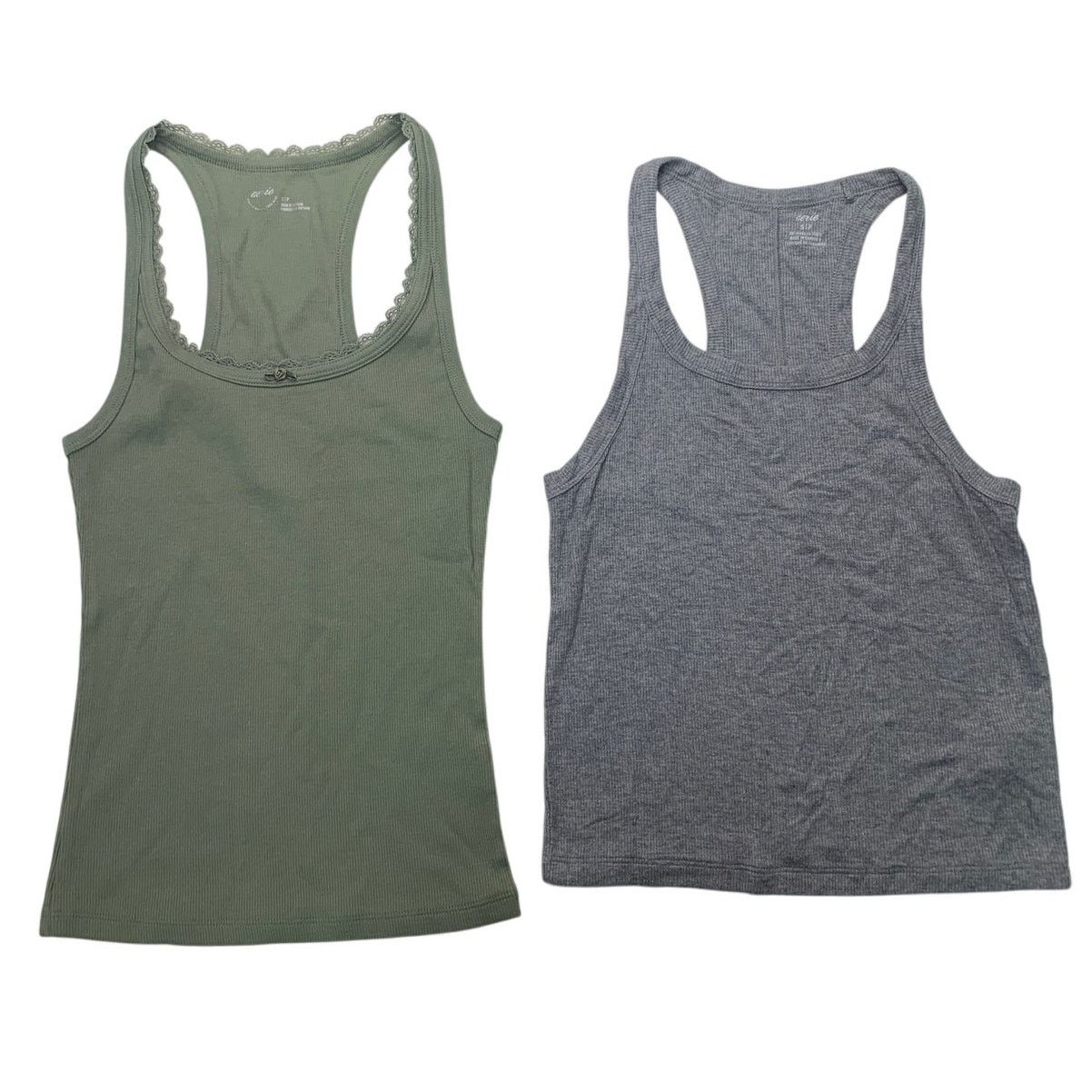 American Eagle Outfitters 2 New American Eagle Womens Small Ribbed Tank Tops Size S / US 4 / IT 40 - 1 Thumbnail