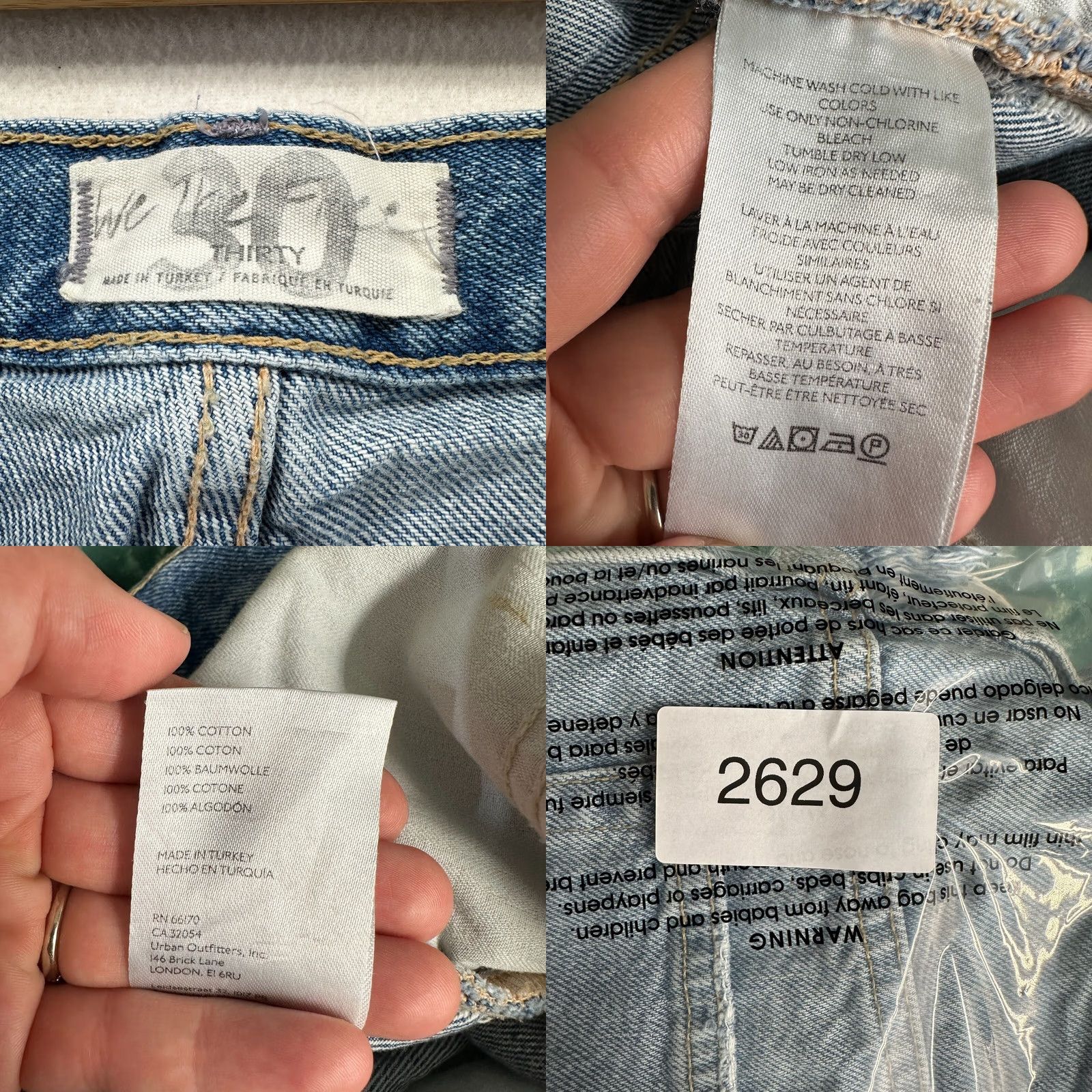 Vintage We The Free Mom Shorts Blue Women's 30 Distressed Light Wash Denim Pockets Size 30" / US 8 / IT 44 - 8 Thumbnail