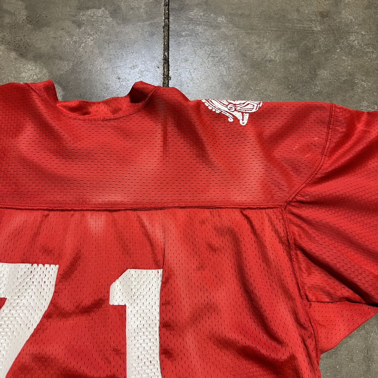 Vintage Vintage 80s Mesh Football Jersey Cropped Boxy Warm Up Faded Size US L / EU 52-54 / 3 - 8 Thumbnail