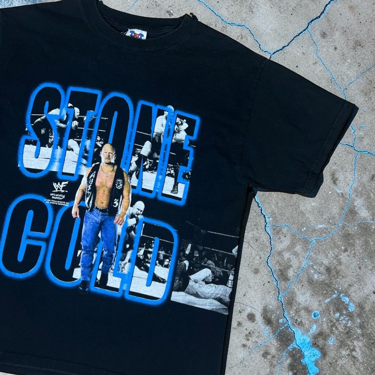 WWE Vinatge 1998 stone cold steve austin all over print wwf Size US L / EU 52-54 / 3 - 3 Thumbnail