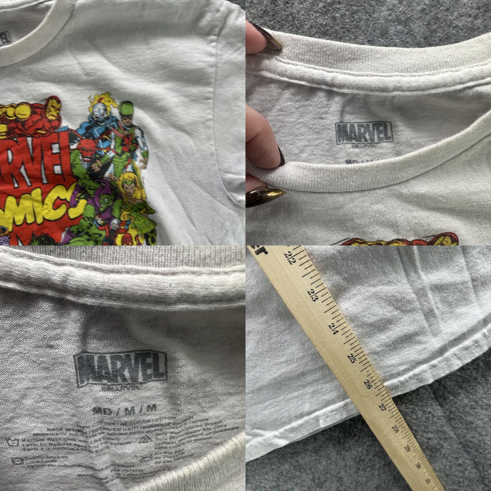 Vintage Marvel Comics Shirt Mens Medium White Superhero Graphic Tee Avengers Heroes Size US M / EU 48-50 / 2 - 8 Thumbnail