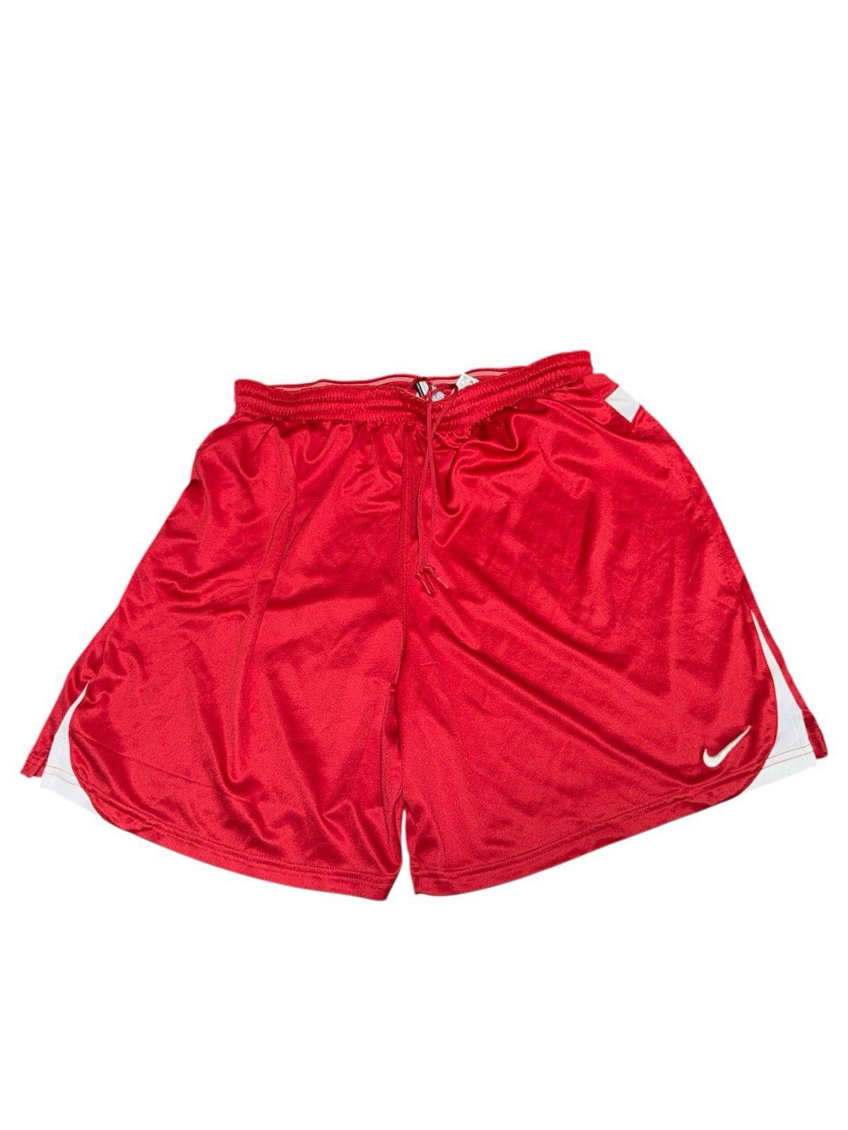 Nike Vintage 90s Nike Red/White Logo Shorts Rare Dri-Fit Sz XL Size US 36 / EU 52 - 1 Thumbnail