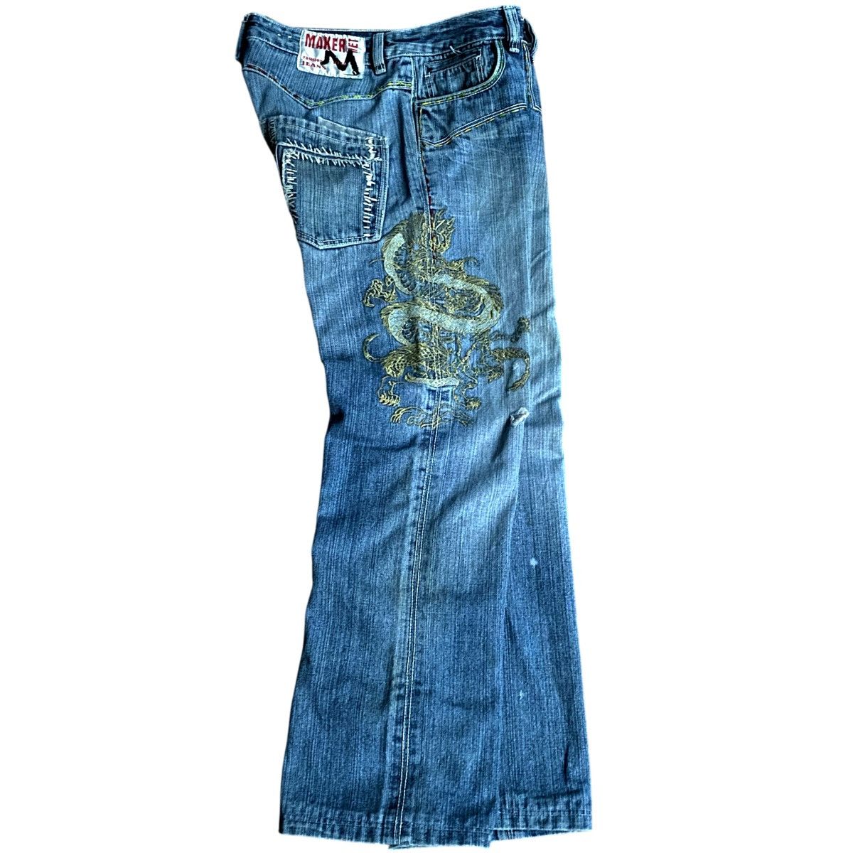 Japanese Brand × Kamakura Vintage Japanese Denim MarketNet Karakuri Tamashi Sukajan Size US 34 / EU 50 - 1 Thumbnail