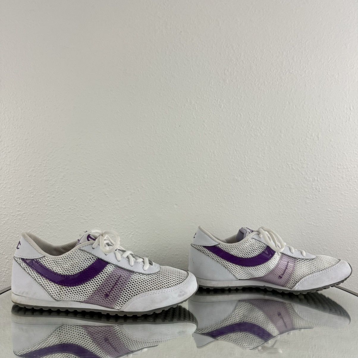 Champion CHAMPION Vintage Y2K White Purple Leather Track Sneakers Size US 7 / IT 37 - 4 Thumbnail