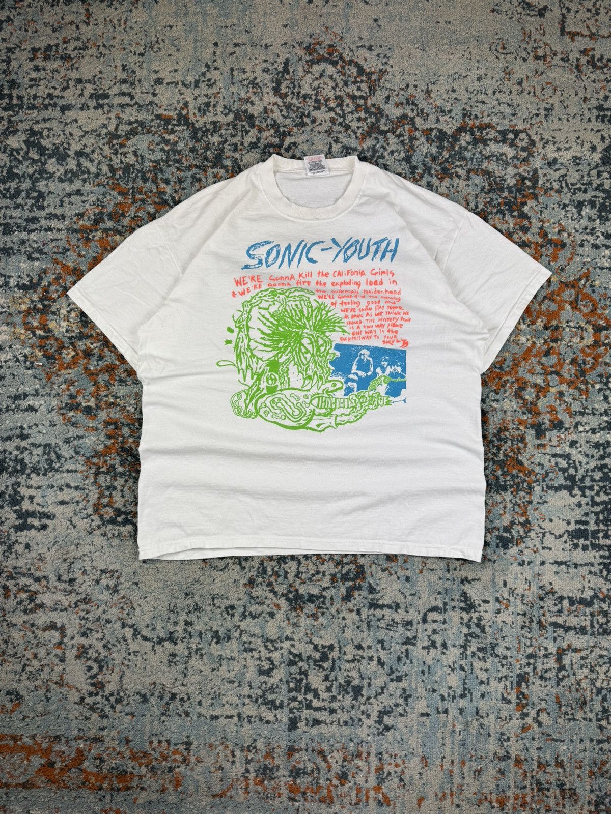 Band Tees × Vintage Rare Vintage 00s Sonic Youth express way to yr skull tee Size US XL / EU 56 / 4 - 1 Thumbnail