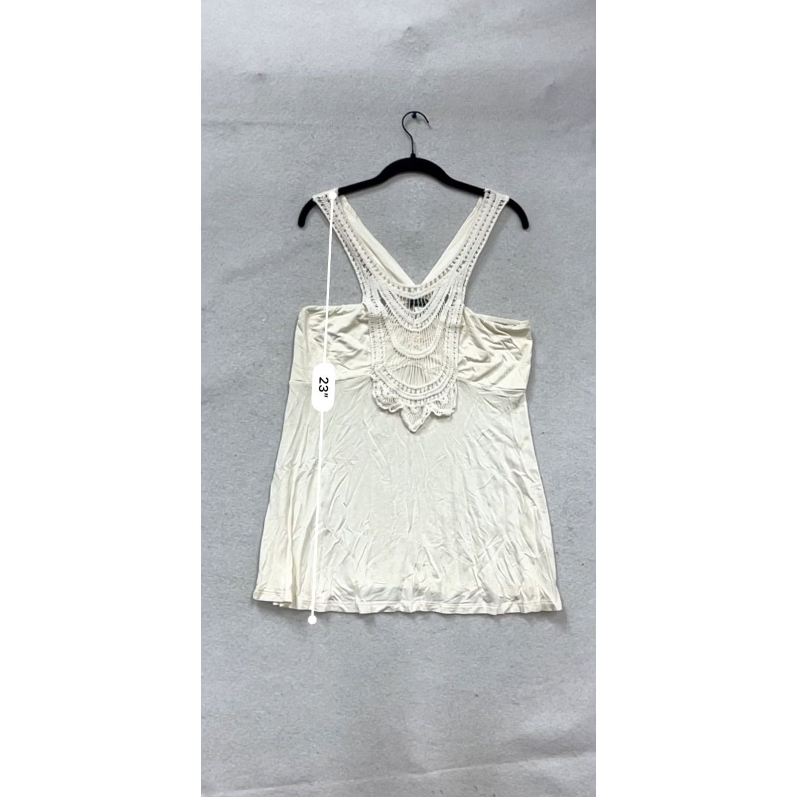 Venus Venus White Tank Top Women's XL Crochet Racerback Cotton Jersey Sleeveless 691A Size XL / US 12-14 / IT 48-50 - 7 Thumbnail