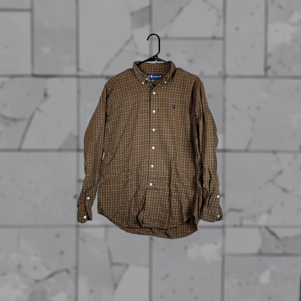Ralph Lauren Ralph Lauren Shirt Mens Medium Brown Plaid Long Sleeve Button Front Pony Logo Size US M / EU 48-50 / 2 - 1 Thumbnail