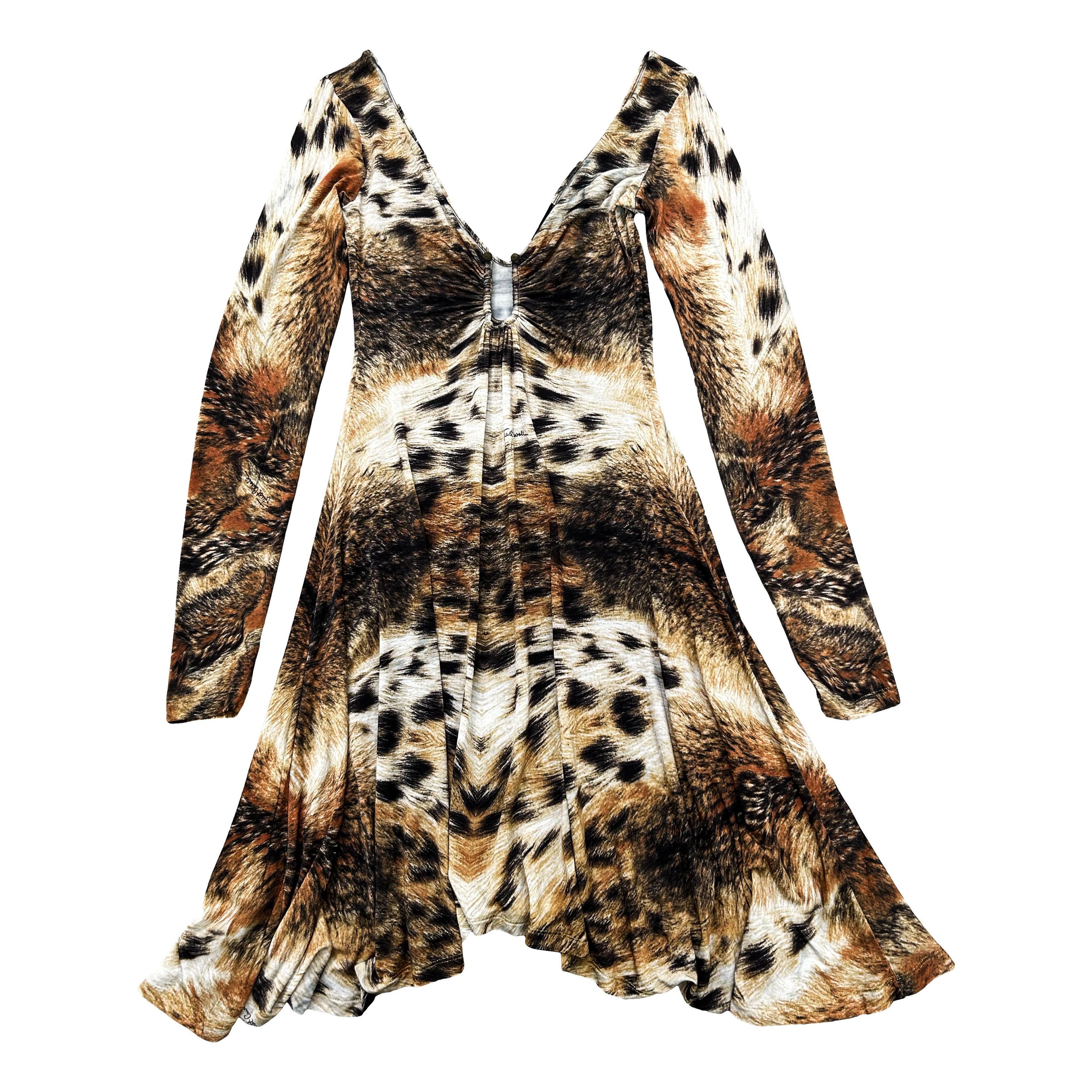 Just Cavalli 2000's Animal Print Dress