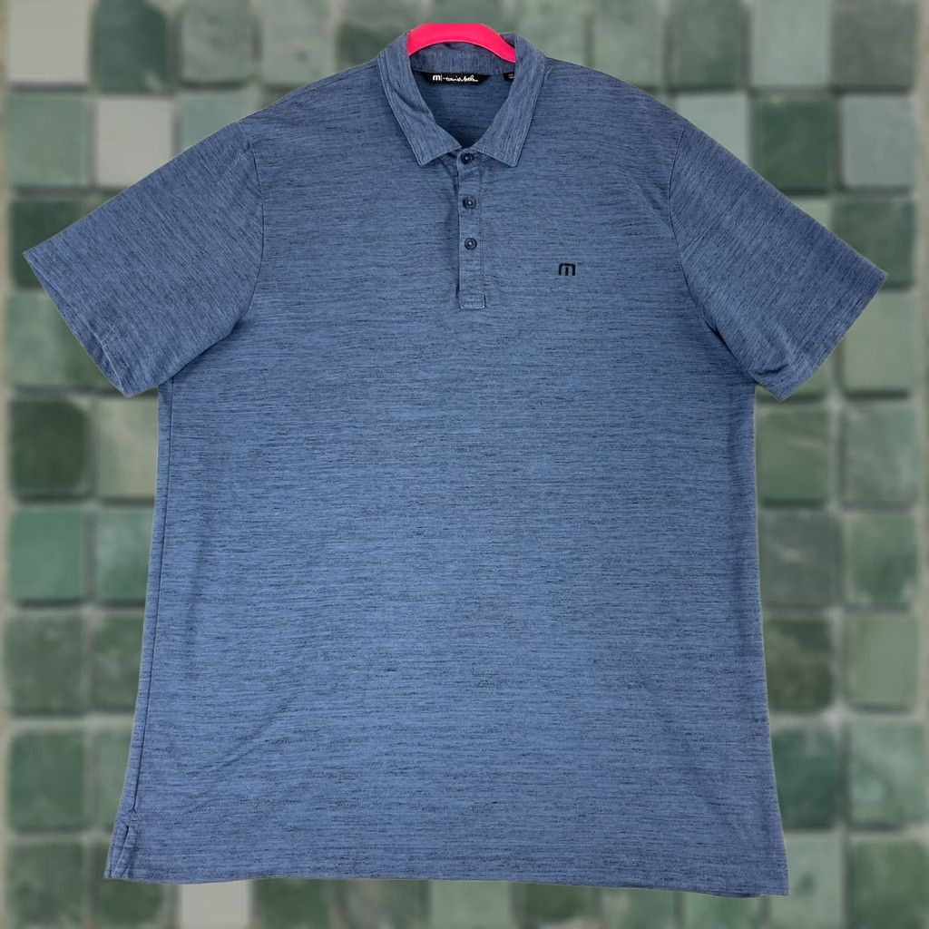 TravisMathew Travis Mathew Flying Tortilla Polo Shirt Mens XXL Heathered Blue Polo Shirt Casual Mens XXL Blue Travis Mathew Flying Tortilla Size US XXL / EU 58 / 5 - 1 Thumbnail