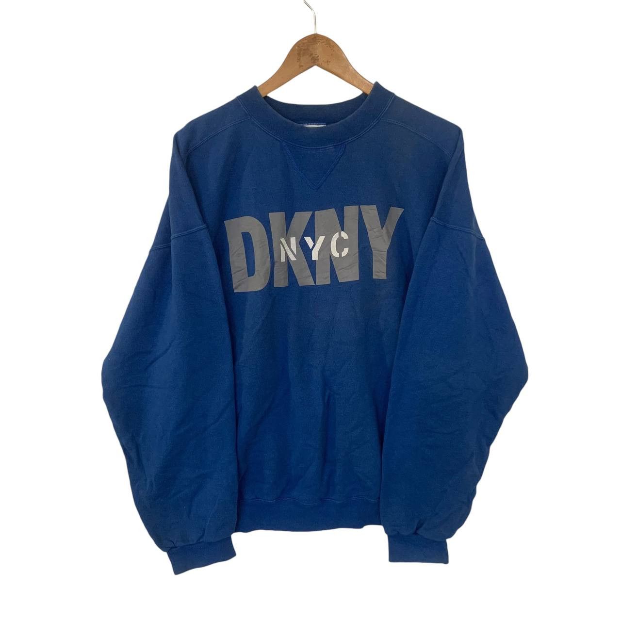 DKNY × Vintage Vintage 90s DKNY sweatshirt streetwear blue large Size US L / EU 52-54 / 3 - 1 Thumbnail