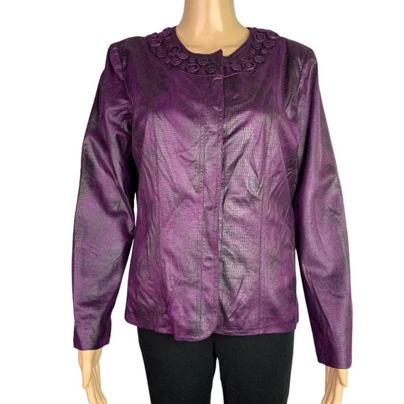 Chicos Chicos Women's Size 1 US 8 Jacket Snap Front Snake Pattern Size M / US 6-8 / IT 42-44 - 4 Thumbnail