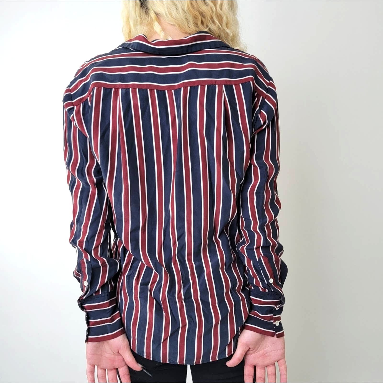 Frame Frame Silk Striped Button Down Long Sleeve Shirt - S Size S / US 4 / IT 40 - 3 Thumbnail