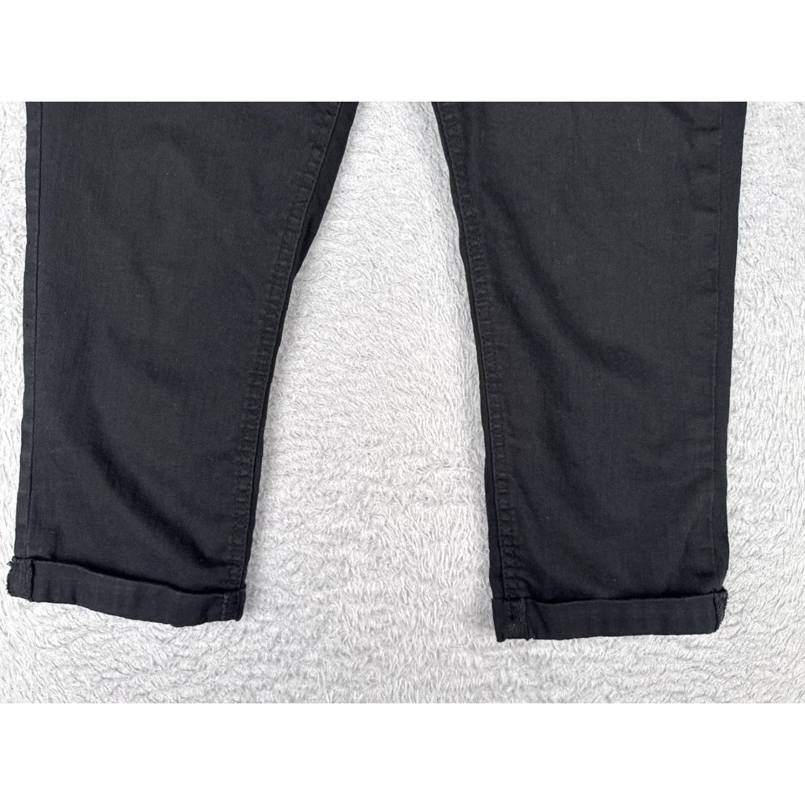 Denime Unbranded Jeans Women Size 8 Black Cropped Stretch Denim 5-Pocket Zip Fly Tapered Leg 90s USA Womens Size 30" / US 8 / IT 44 - 2 Thumbnail