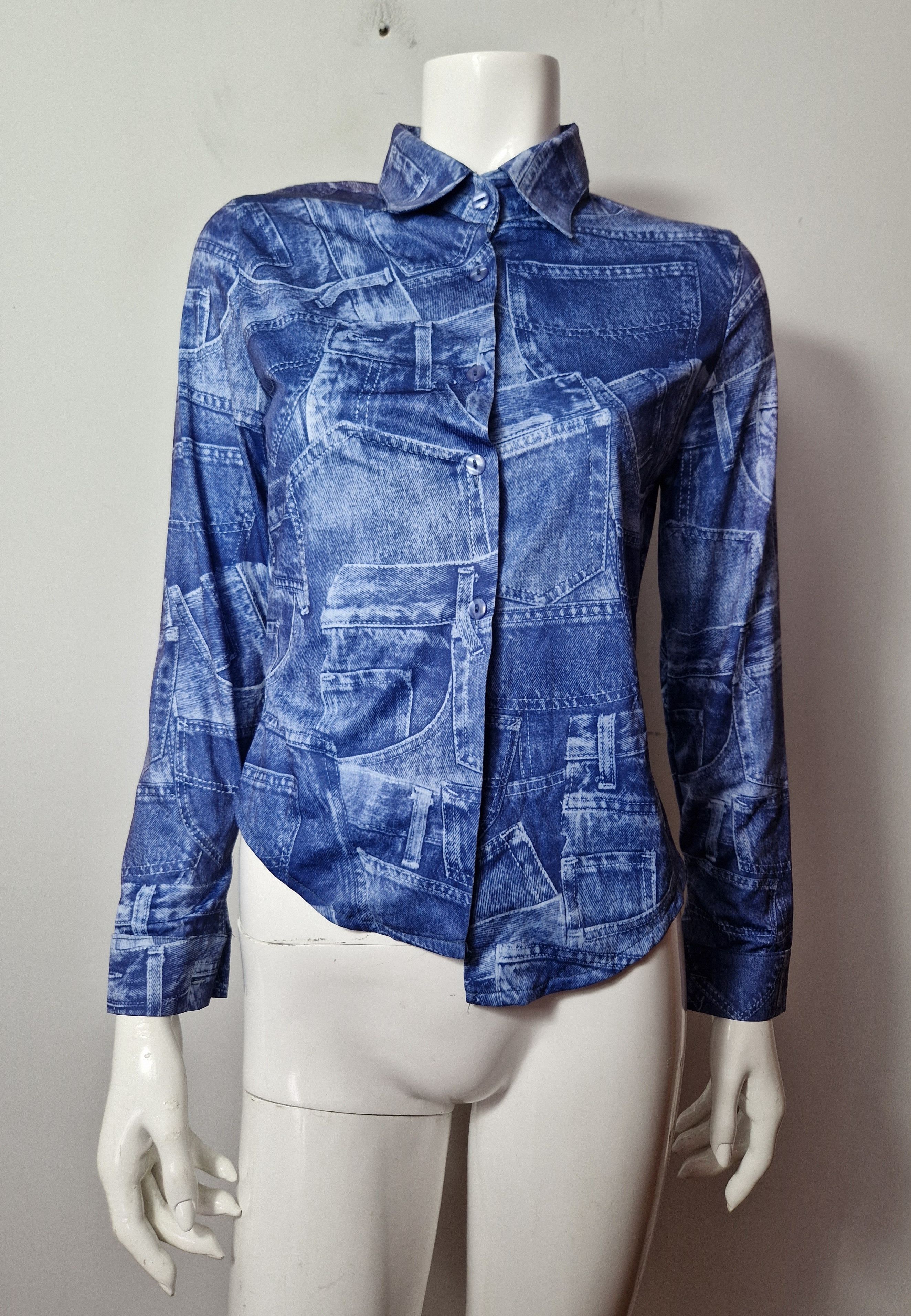 Versace Versace Jeans vintage 90s DSWT rare shirt denim print Size L / US 10 / IT 46 - 2 Thumbnail