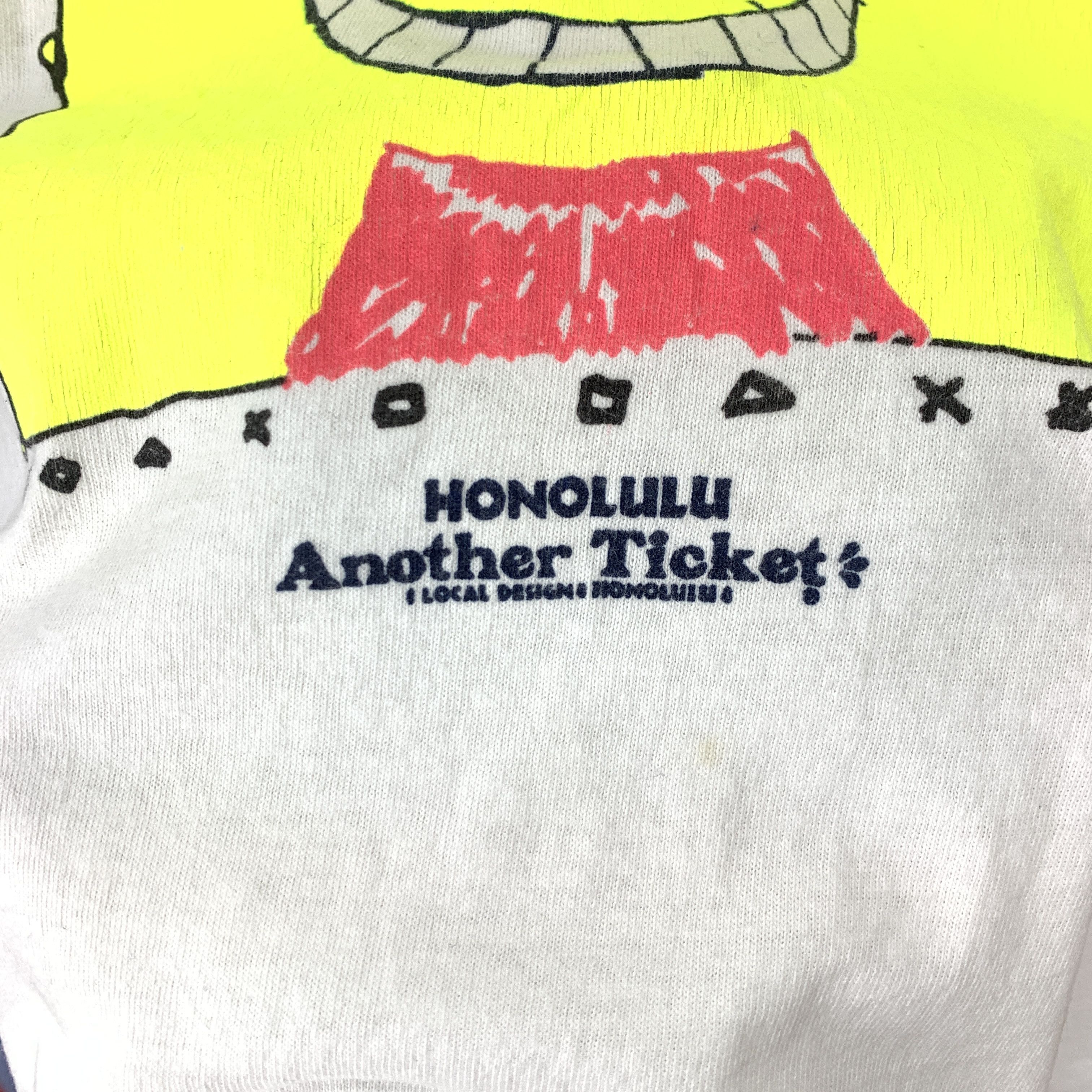 Fruit Of The Loom 90s Vintage HONOLULU STREET CLOWN T Shirt #1795/07 Size US L / EU 52-54 / 3 - 3 Thumbnail