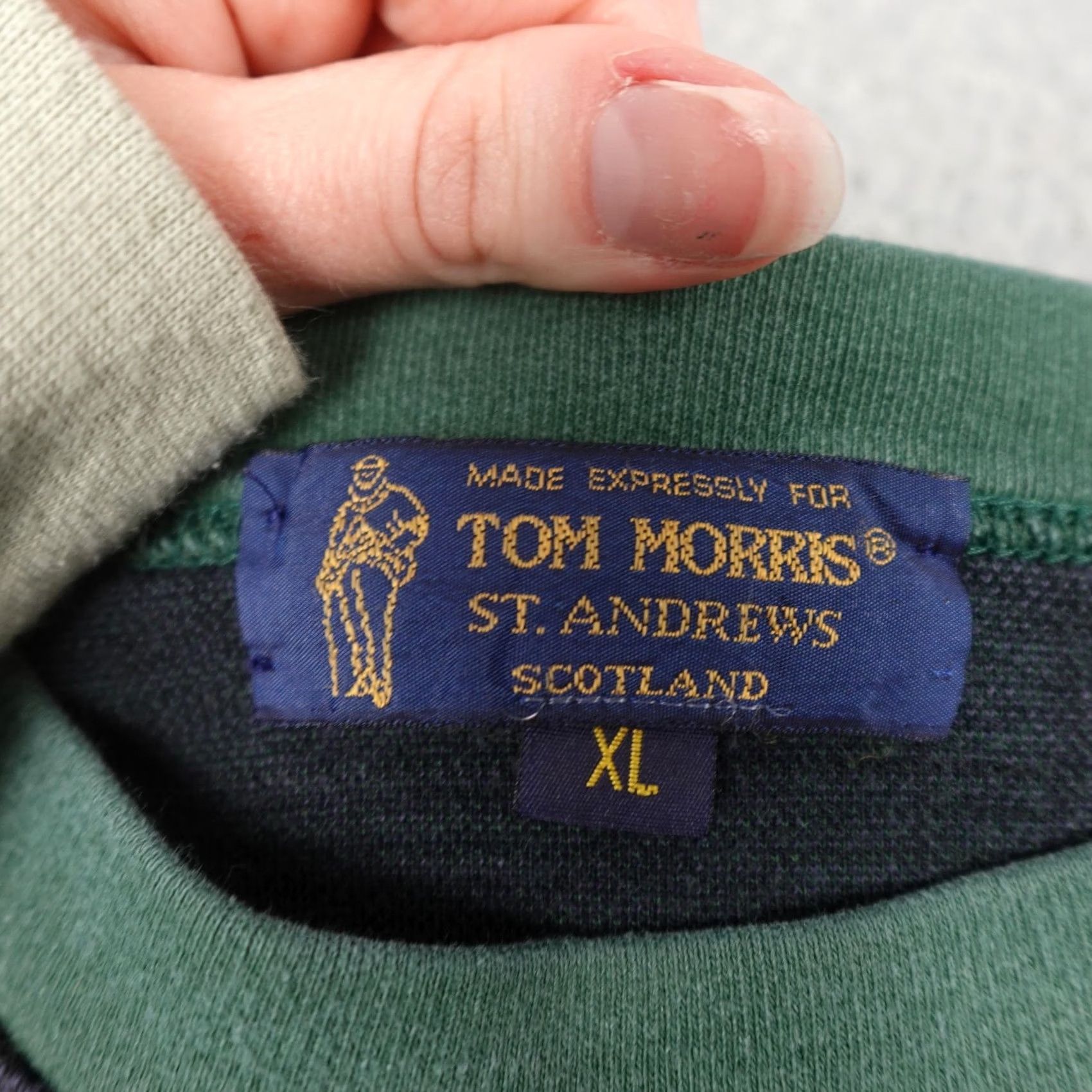 Vintage VINTAGE Tom Morris Sweater Mens XL Green Blue Plaid Scotland 1995 Open Golf Size US XL / EU 56 / 4 - 2 Thumbnail