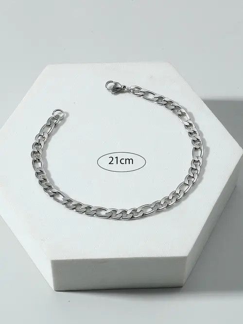 Vintage Stainless Steel Minimalist Link Bracelet Size ONE SIZE - 4 Thumbnail
