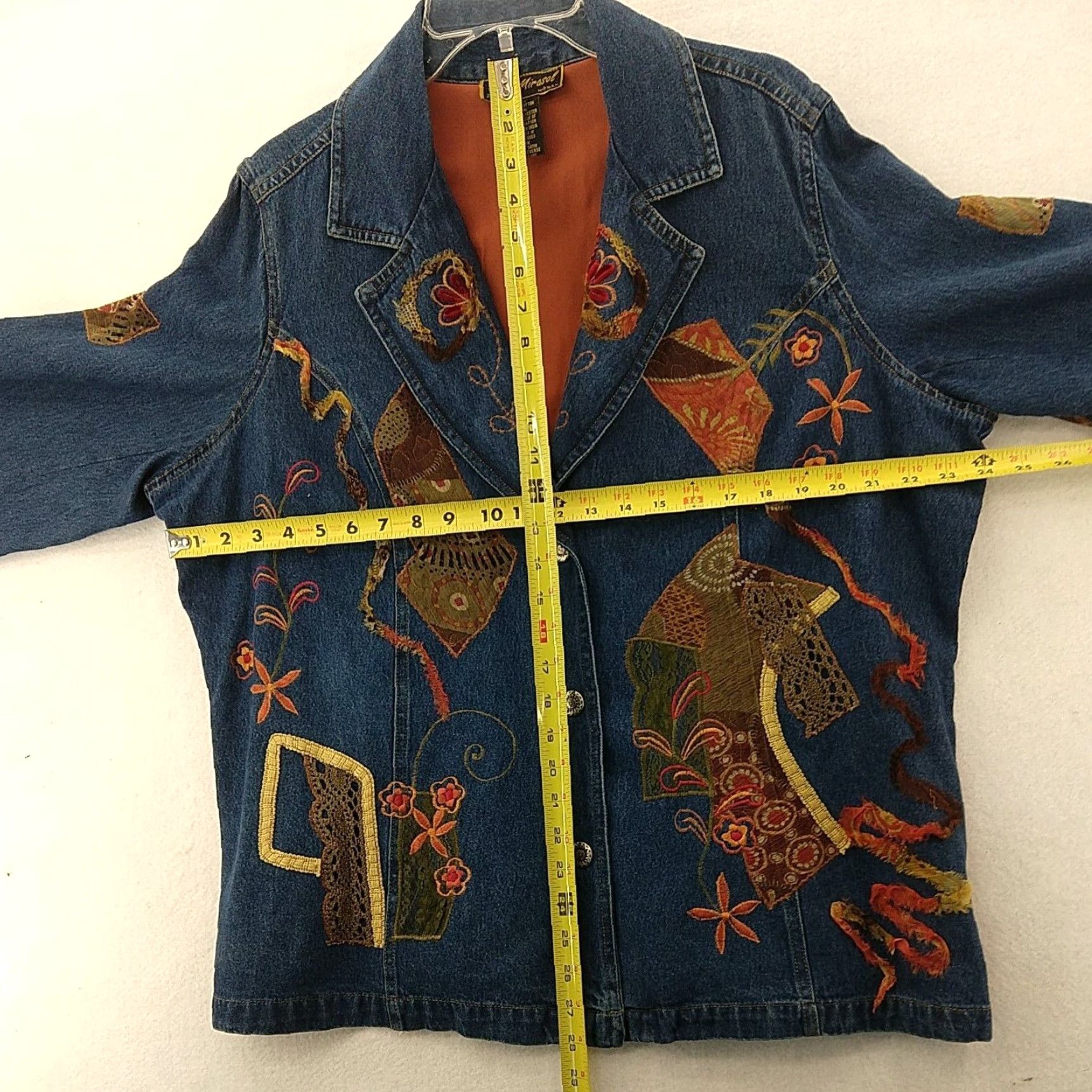 Vintage Mirasol Embroidered Dog Denim Jacket Womens Large Blue Size L / US 10 / IT 46 - 2 Thumbnail