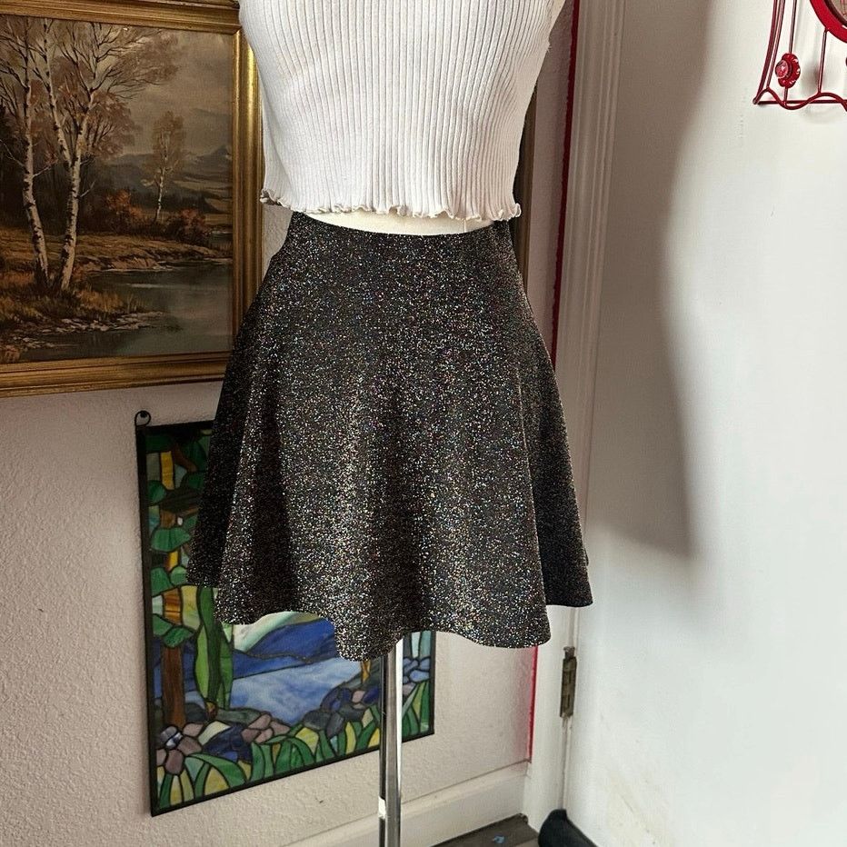 Other forever 21 rainbow black sparkle skirt Size 26" / US 2 / IT 38 - 1 Thumbnail