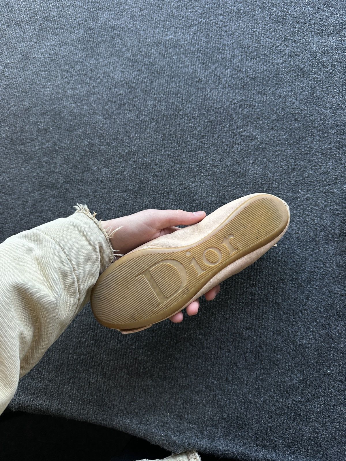 Dior GRAIL🚨 DIOR CHRISTIAN BEIGE Leather Ballet Flats luxury Size US 6.5 / IT 36.5 - 7 Thumbnail