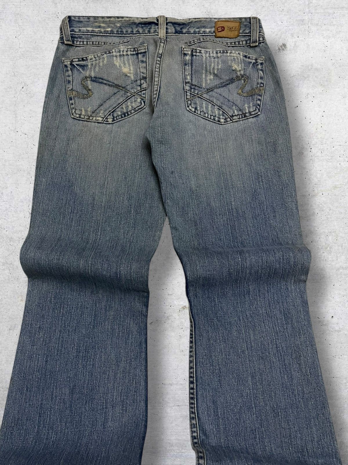 If Six Was Nine VINTAGE BIKE DENIM JAPAN DESIGNER DISTRESSED BLUE WASHED MUD Size US 29 - 13 Thumbnail