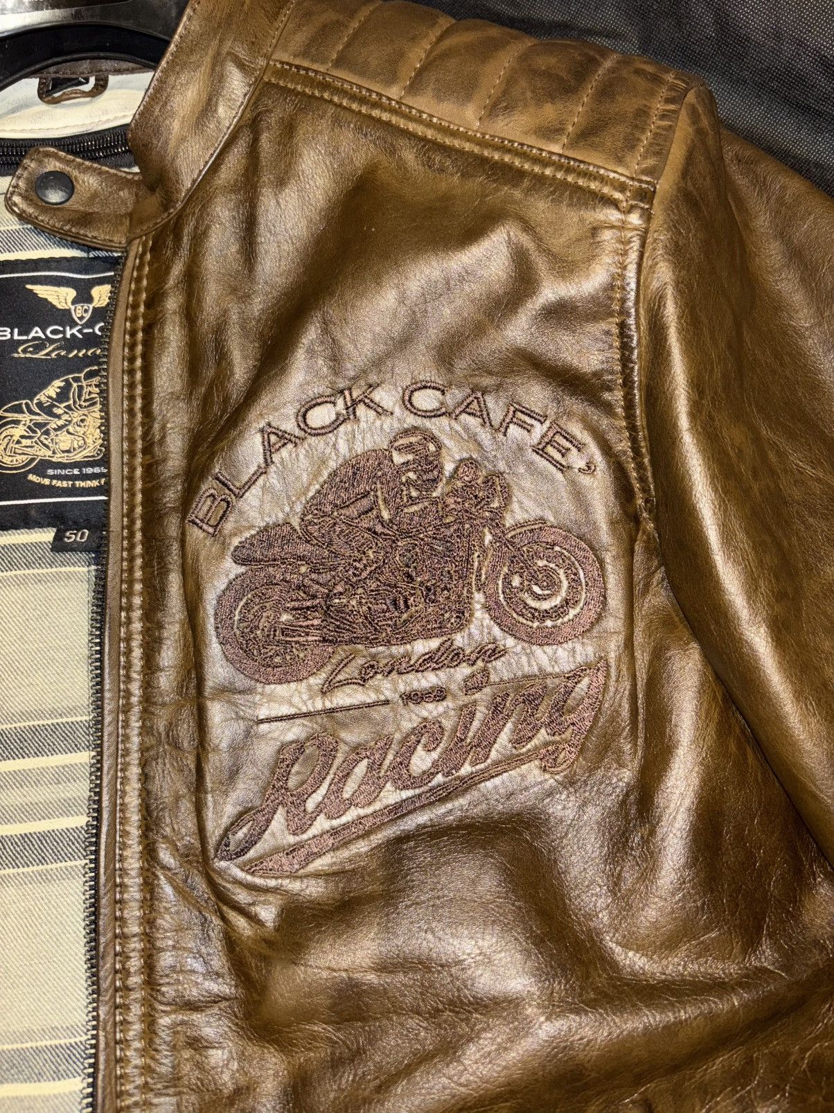 Other Black-Cafe London Leather Jacket Size US M / EU 48-50 / 2 - 2 Thumbnail