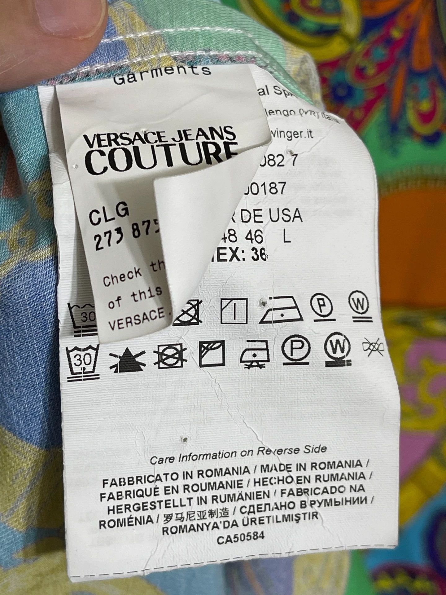 Versace Versace Oversize Baroque Print LS Shirt 52 Size US L / EU 52-54 / 3 - 7 Thumbnail