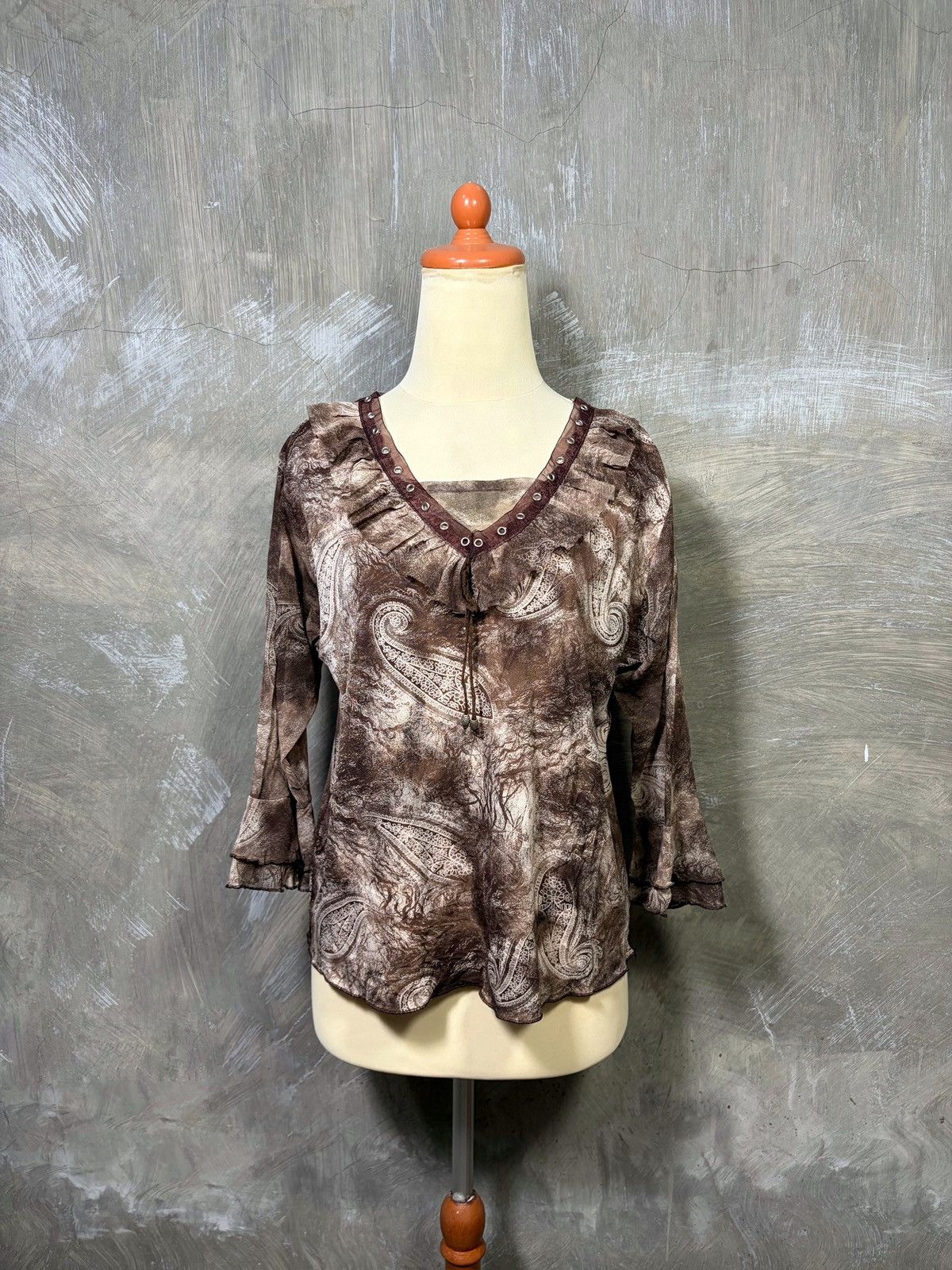 Le Grande Bleu (L.G.B.) Unknown - Japanese Y2K Women Mesh Tops Size M / US 6-8 / IT 42-44 - 1 Thumbnail