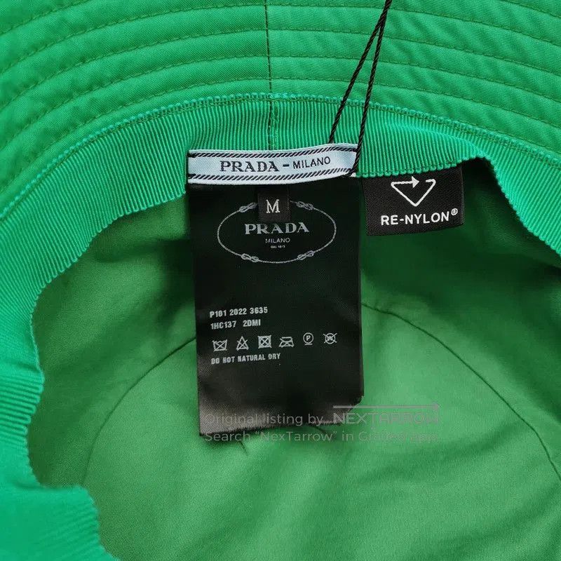 Prada Prada Green Triangle Logo Bucket Hat. Size ONE SIZE - 4 Thumbnail