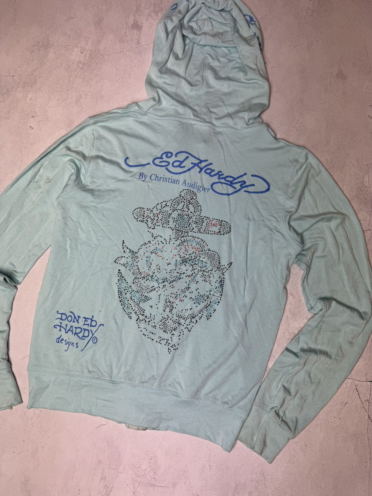 Christian Audigier × Ed Hardy × Vintage Ed Hardy Hoodie Y2K Vintage Size L / US 10 / IT 46 - 8 Thumbnail