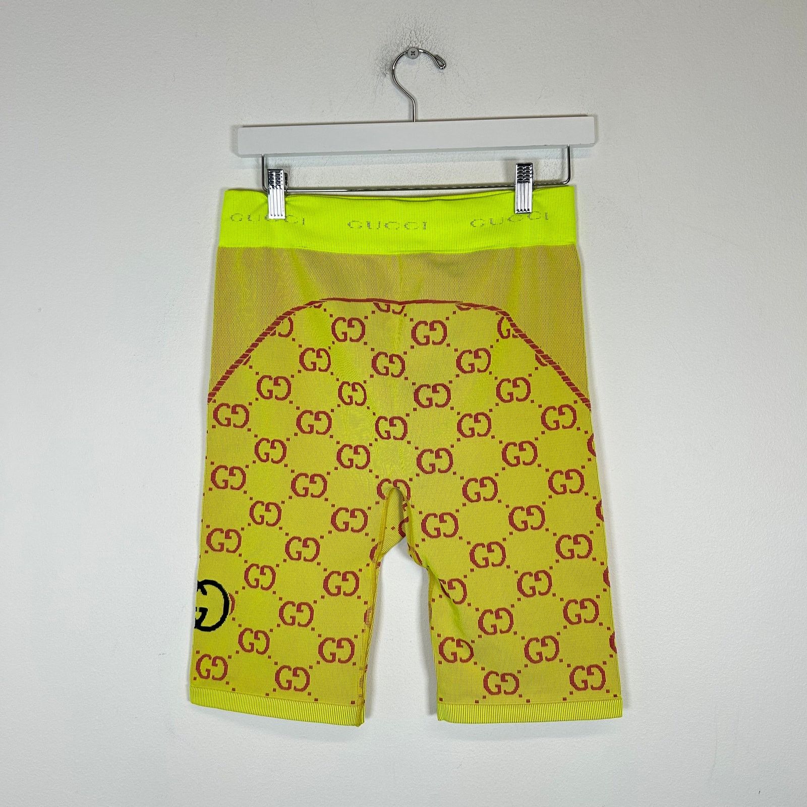 Gucci Neon Green GG Biker Shorts Size M