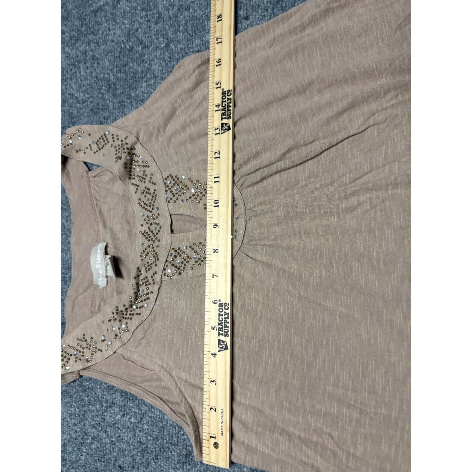 Vintage Allyson Whitmore Top Womens Medium M Brown Beaded Sleeveless Blouse Size M / US 6-8 / IT 42-44 - 5 Thumbnail