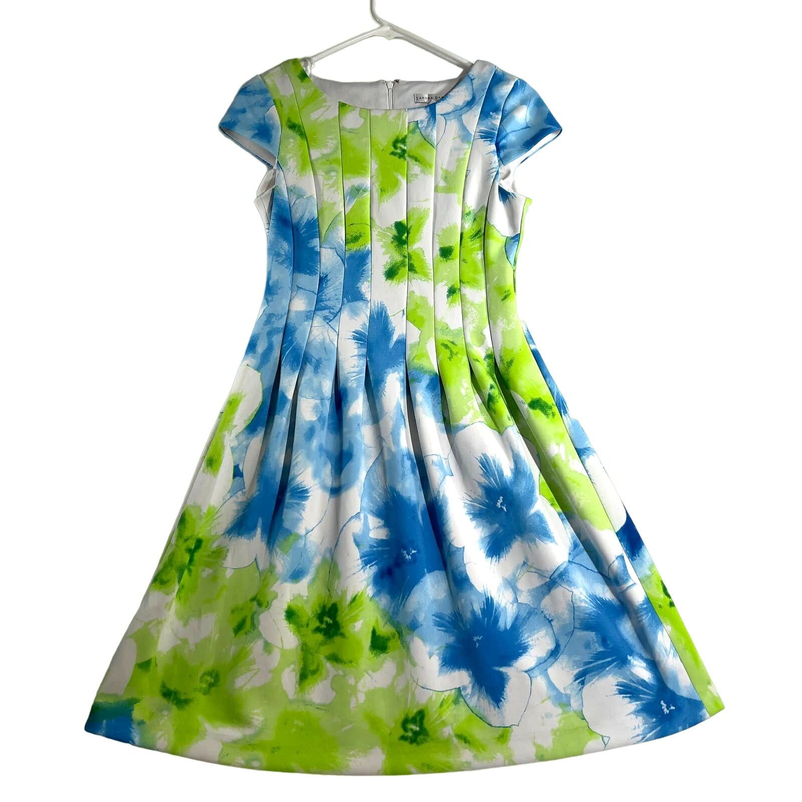 Other Sandra Darren Sheath Dress 6 Floral Pleated Stretch Resort Size M / US 6-8 / IT 42-44 - 1 Thumbnail